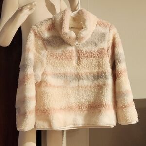 NEW BECKER Cracker Barrel GIRLS SHERPA & Fsuu Fur PULL OVER SIZE 3T.